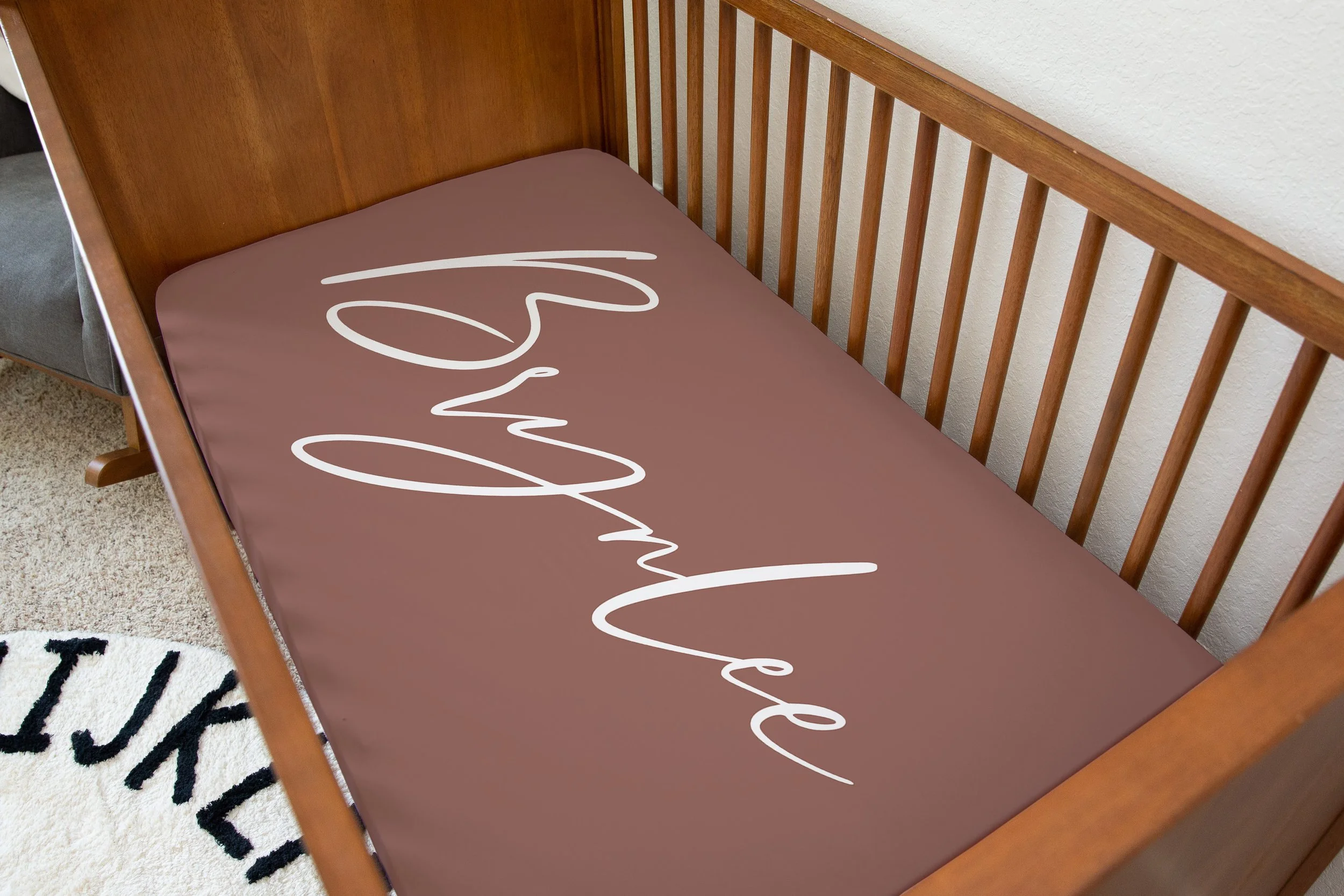 Monogrammed baby crib sales sheets